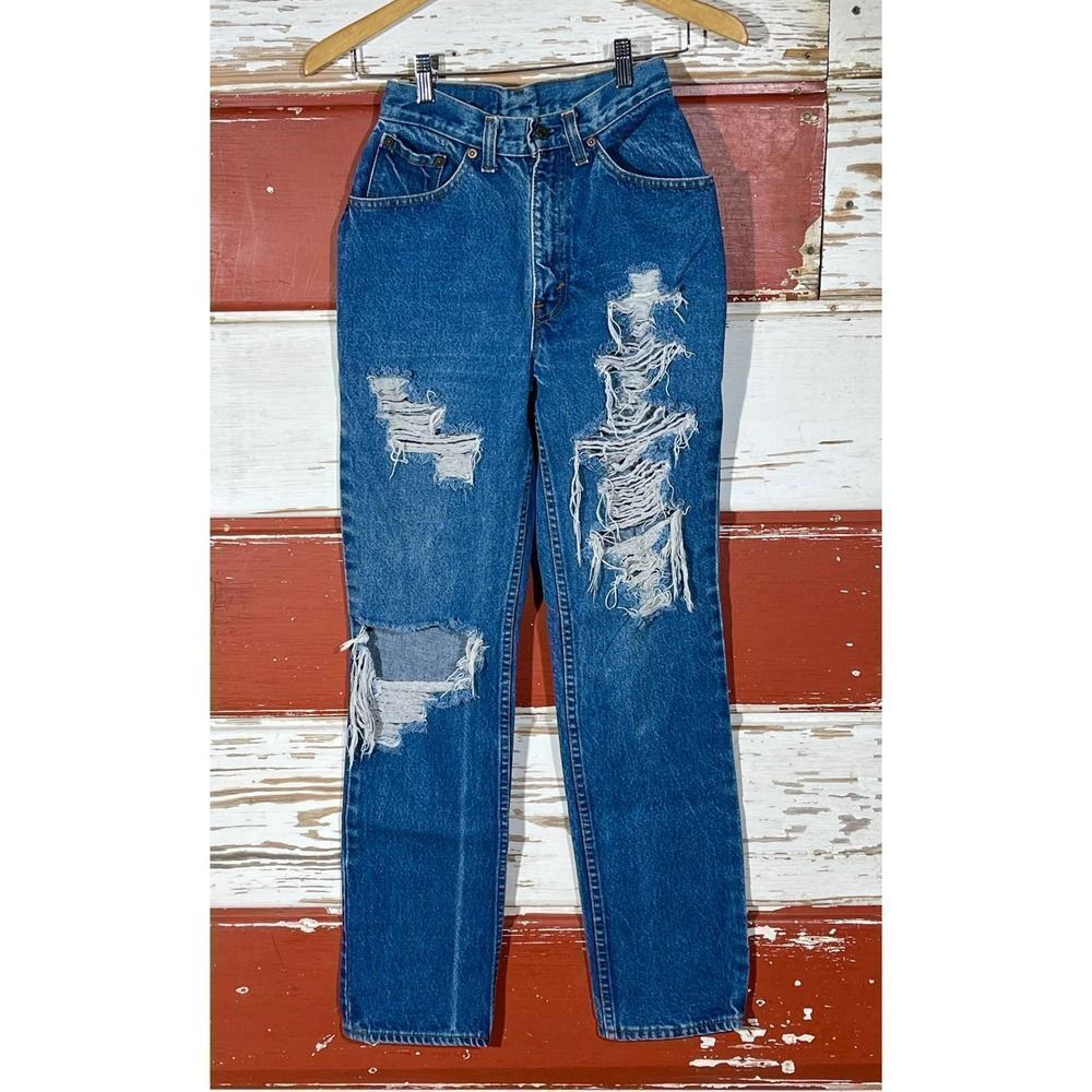 24w 80s USA Vintage Levi’s 505 Holy Women's jeans‎